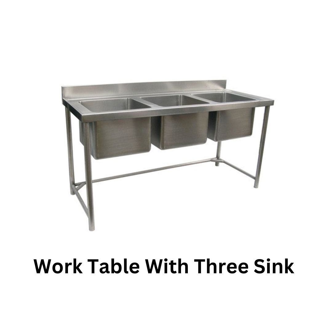 Work Table With Three Sink